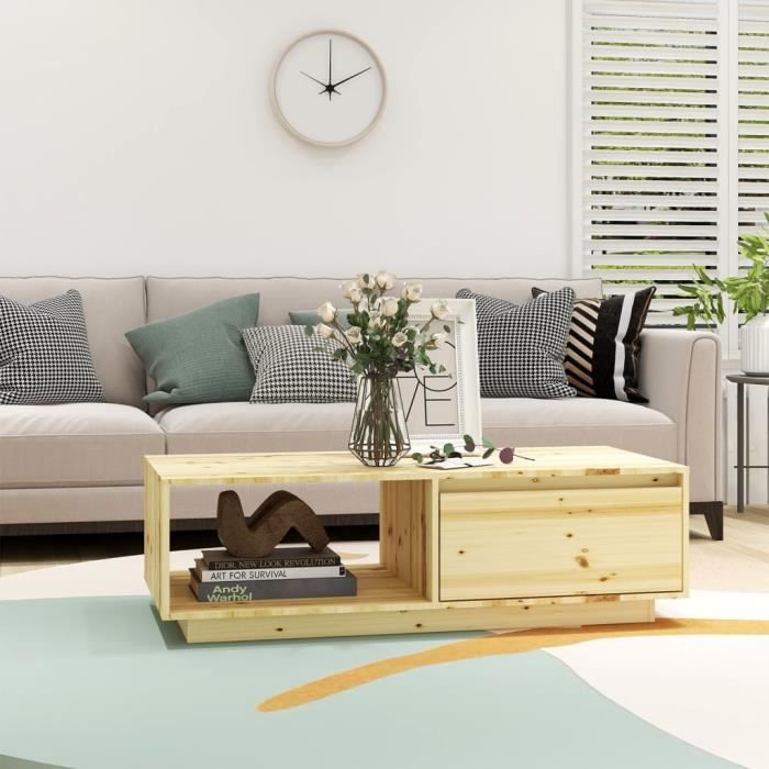 VidaXL Table basse 110x50x33,5 cm Bois de sapin massif