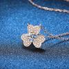 Leaf Pendant Sterling Silver 0.5ct D Color Moissanite Pendant Necklace For Women Sparkling Wedding Party Fine Jewelry