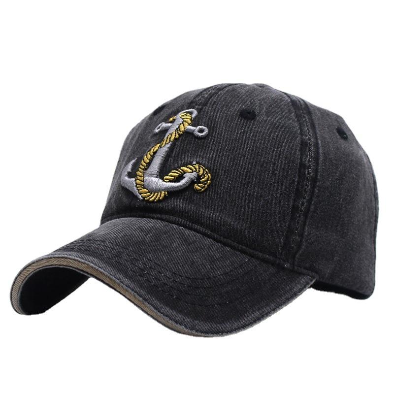 New embroidered denim cap men's old washed personalized casual baseball cap women's sunshade sun protection hat women