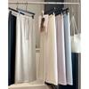 Women's Elastic Drawstring High Waist Shiny Satin Wide Leg Full Length Pants
