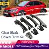 Black Gloss Exterior Door Handle For Volkswagen VW Taigo Nivus ~  Car Stickers Protective Decoration Car Accessories