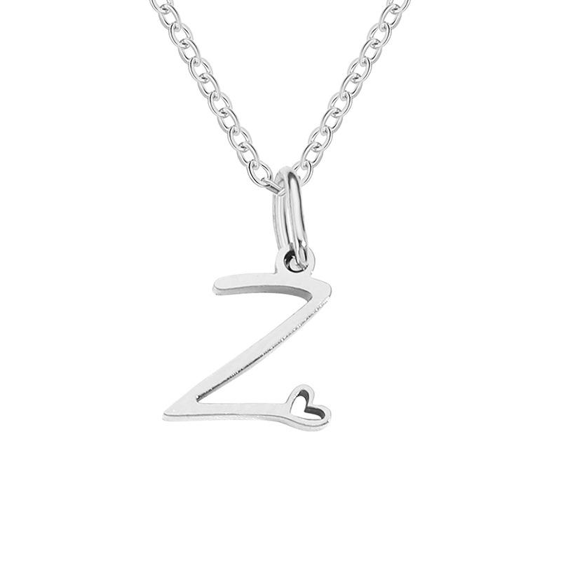 eManco Women's Niche Stainless Steel Letter Clavicle Necklace