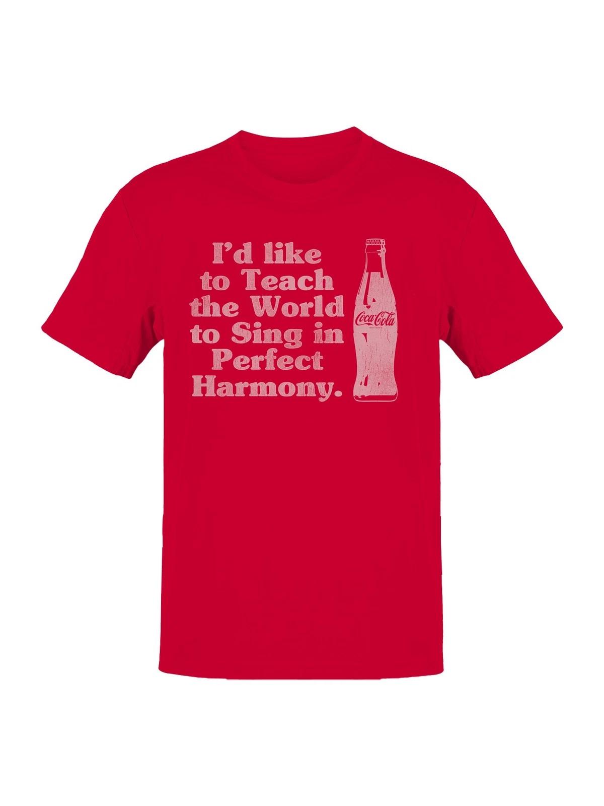 Coca Cola Perfect Harmony Singing Design Men s T-shirt XXL