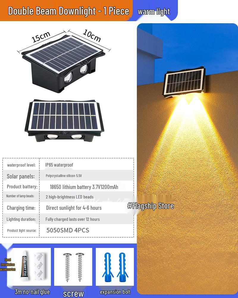Color-Changing Waterproof Solar Wall Lamp for Gardens and Courtyards