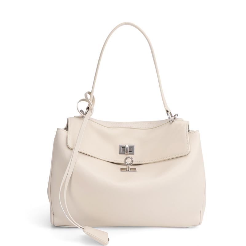 Women's Genuine Leather Large Capacity Solid Color Tote Bag 2026 New Fashion Leather Shoulder Bag Casual Ladies Commute Handbag