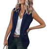 2025 Summer Sleeveless Suit Jacket: Women's Solid Color, Loose Fit, with Suit Collar