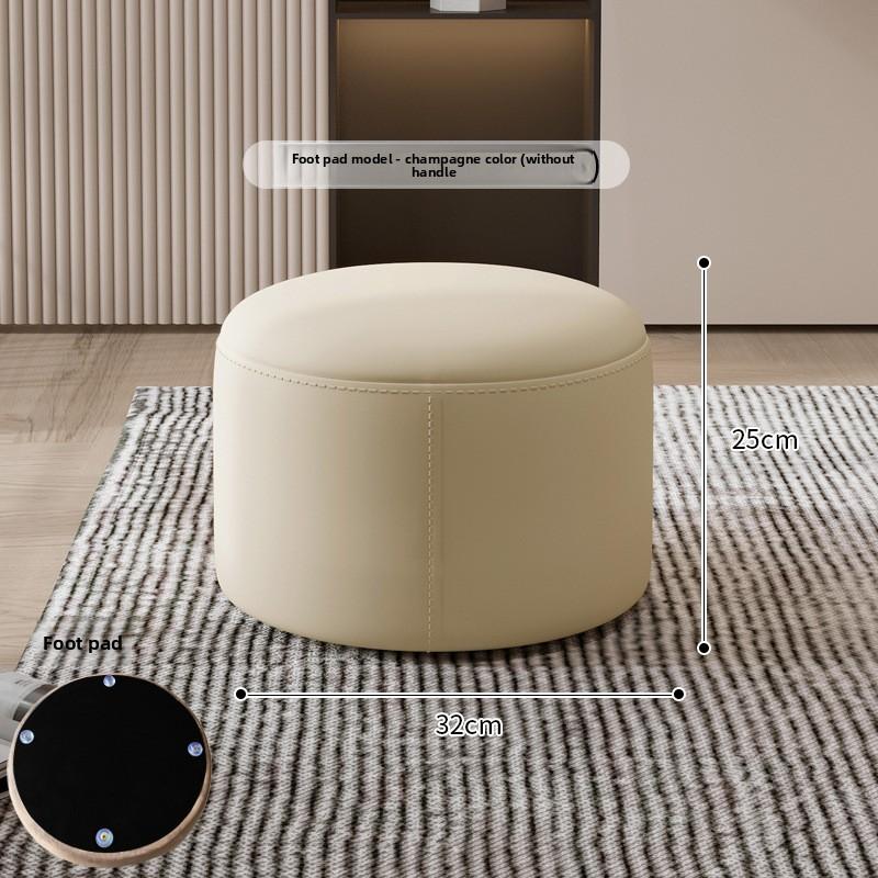Dressing Stool, Home Living Room Shoe Changing Stool, Rotating Bedroom Circular Stool, Low Stool with Handle, Coffee Table Stool
