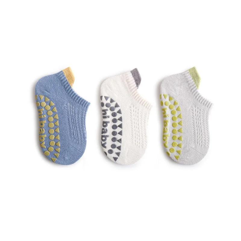 

3 Pairs Babys Cotton Thin Mesh Socks Comfy Breathable Kids Boys Girls Non-slip Floor Socks S 0-1Y 10-11cm