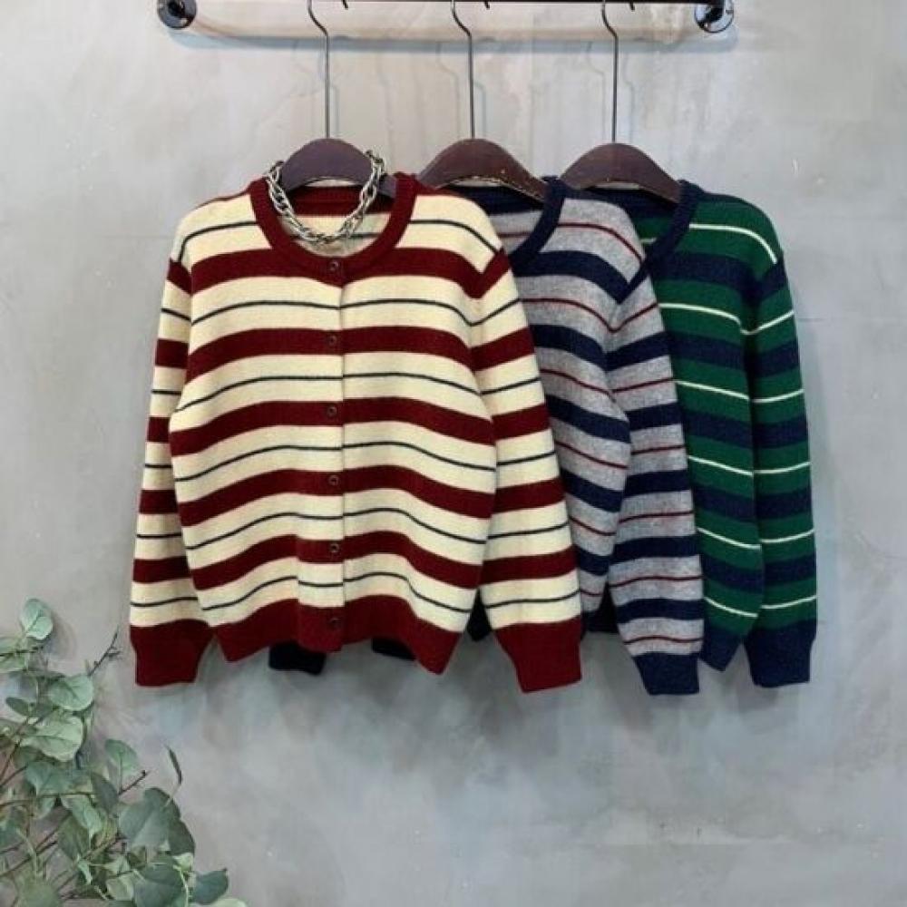 C S In The Room Mika Color bloCk Stripe Knit Cardigan 3Color C