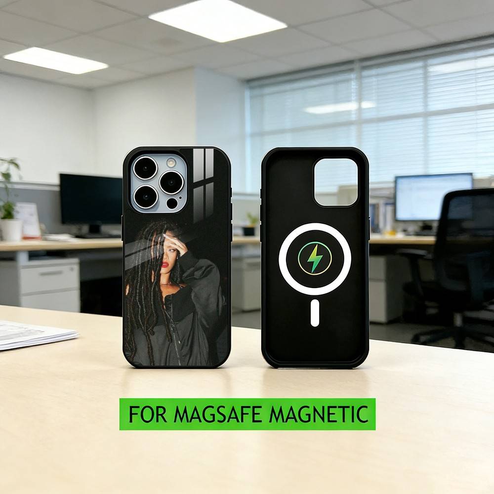 Popular Singer R-Rihanna Anti Phone Case For iPhone17,16,15,14,13,12,11 Plus,Pro Magnetic with Magsafe Wireless Charging