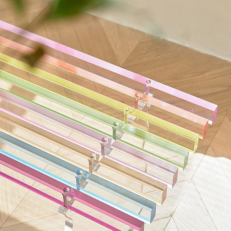 A34R Nordic Style For Bedroom And Balcony Furniture Bench-Acrylic Rainbow Transparent Stool-Home Use Entryway Shoe Bench