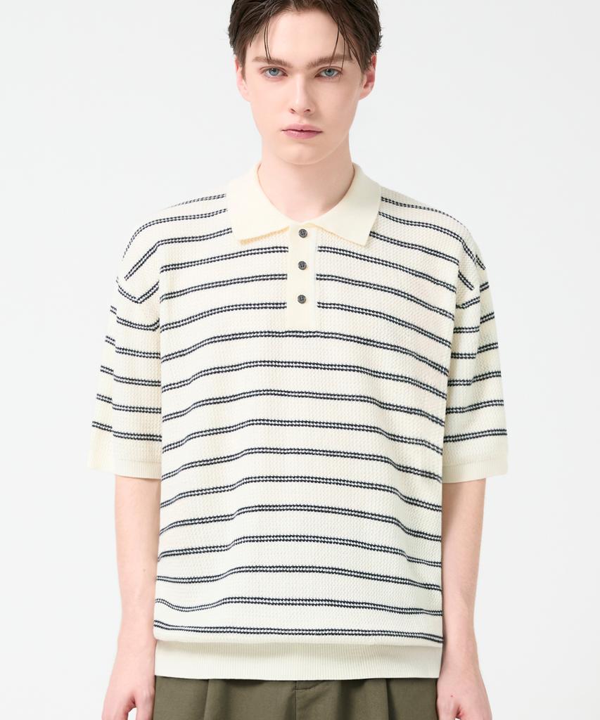 TRILLION (Collar/Henry Neck) Washable Daily Short Sleeve Knit_8 Colors (Type I)