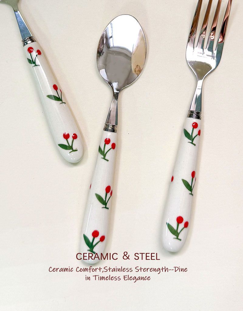 Export Surplus Ceramic Coffee Spoon Fork Set Household Tableware