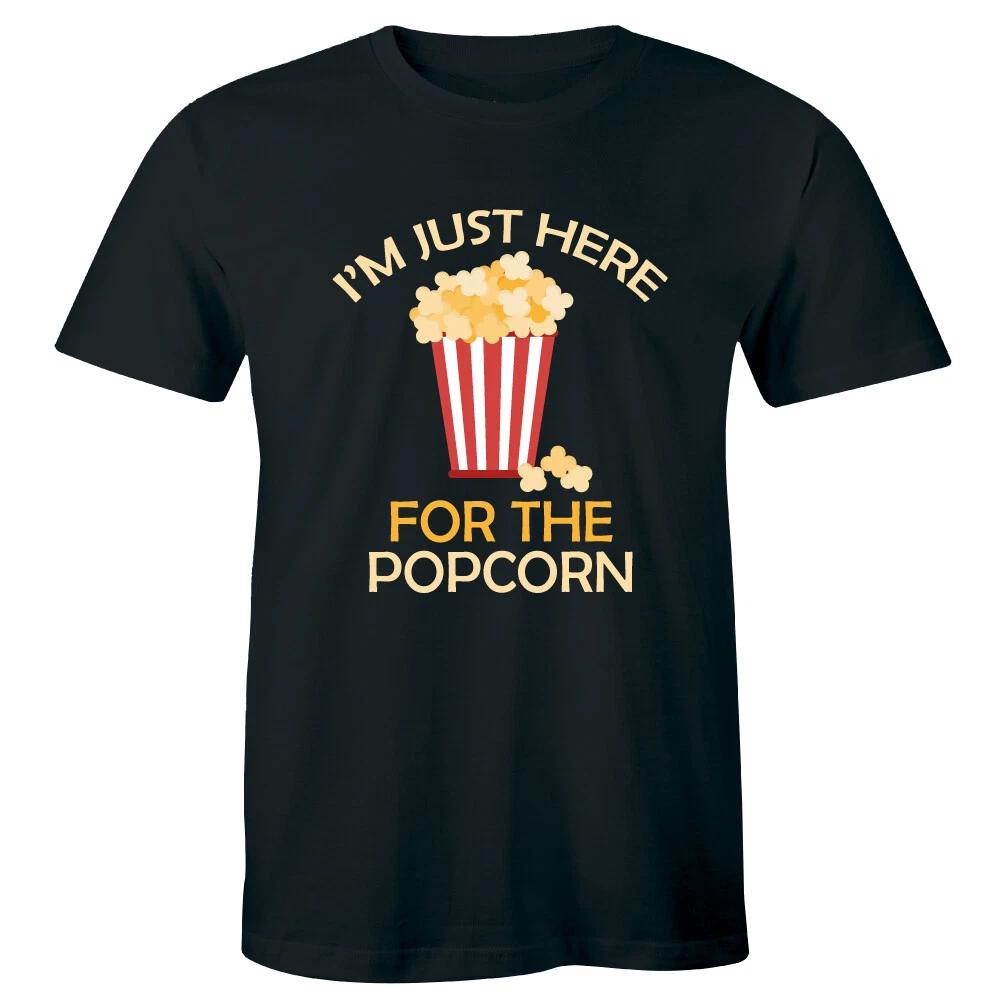 I m Just Here For The Popcorn Funny Men s T-Shirt Movies Snack Lover Tee M