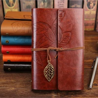 Loose Leaf Notepad Sketchbook Kraft Vintage Notebook PU Leather Spiral Note Book Paper Replaceable