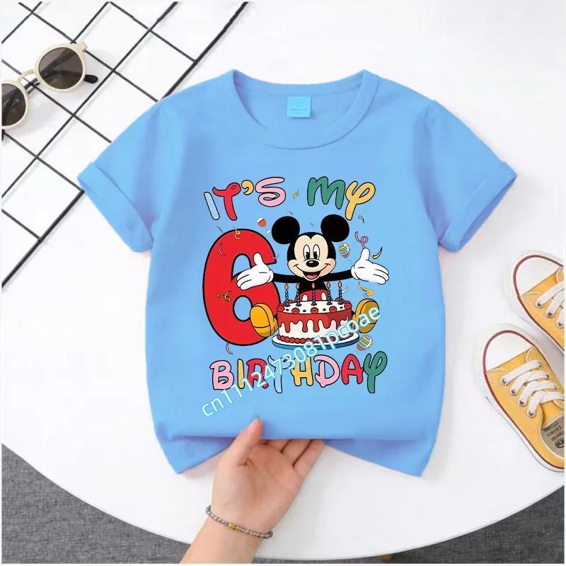 Minnie Mouse  Tshirt Kids Number Tshirts Cute Cartoon Base Tee White Pink Summer Soft ShortSleeve Clothes Birthday Gift
