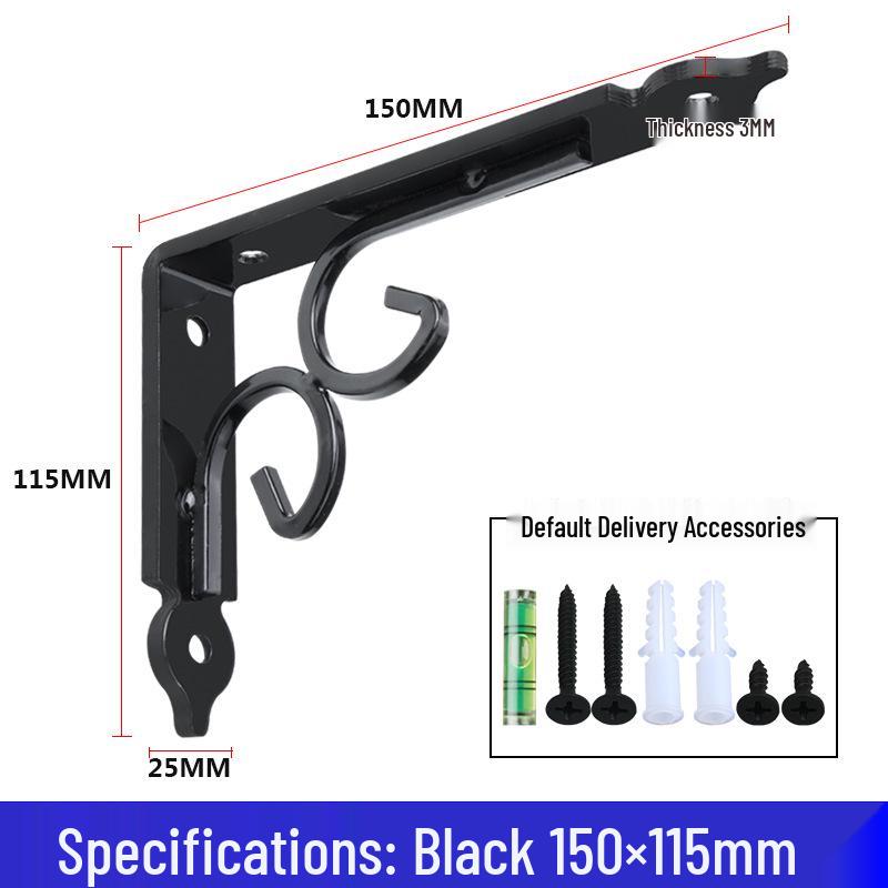 Wall-Mounted Iron Art Bookshelf/Planter Support