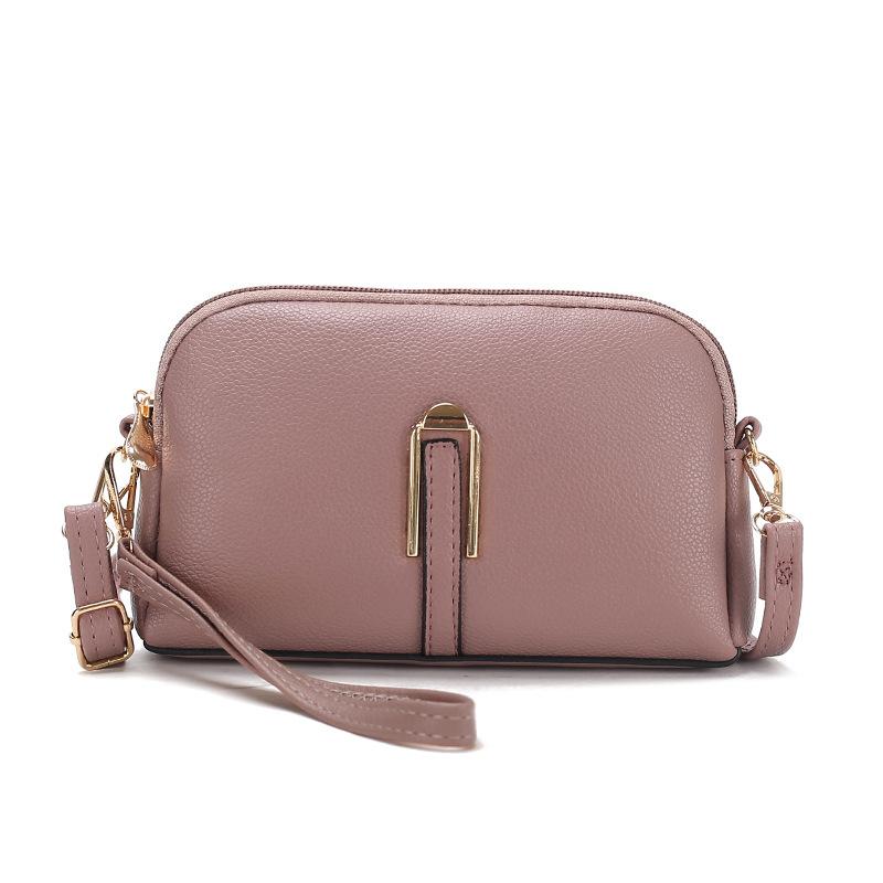 New Women's Bag Solid Color Hand held Mobile Phone Bag Korean Version Simple and Fashionable One Shoulder Crossbody Bag High End Small Bag