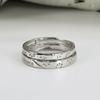 Bagues de Couple Chat & Chien en Argent Sterling 999 - Mignonnes, Luxe Léger Argent Pur Bestseller Qixi.