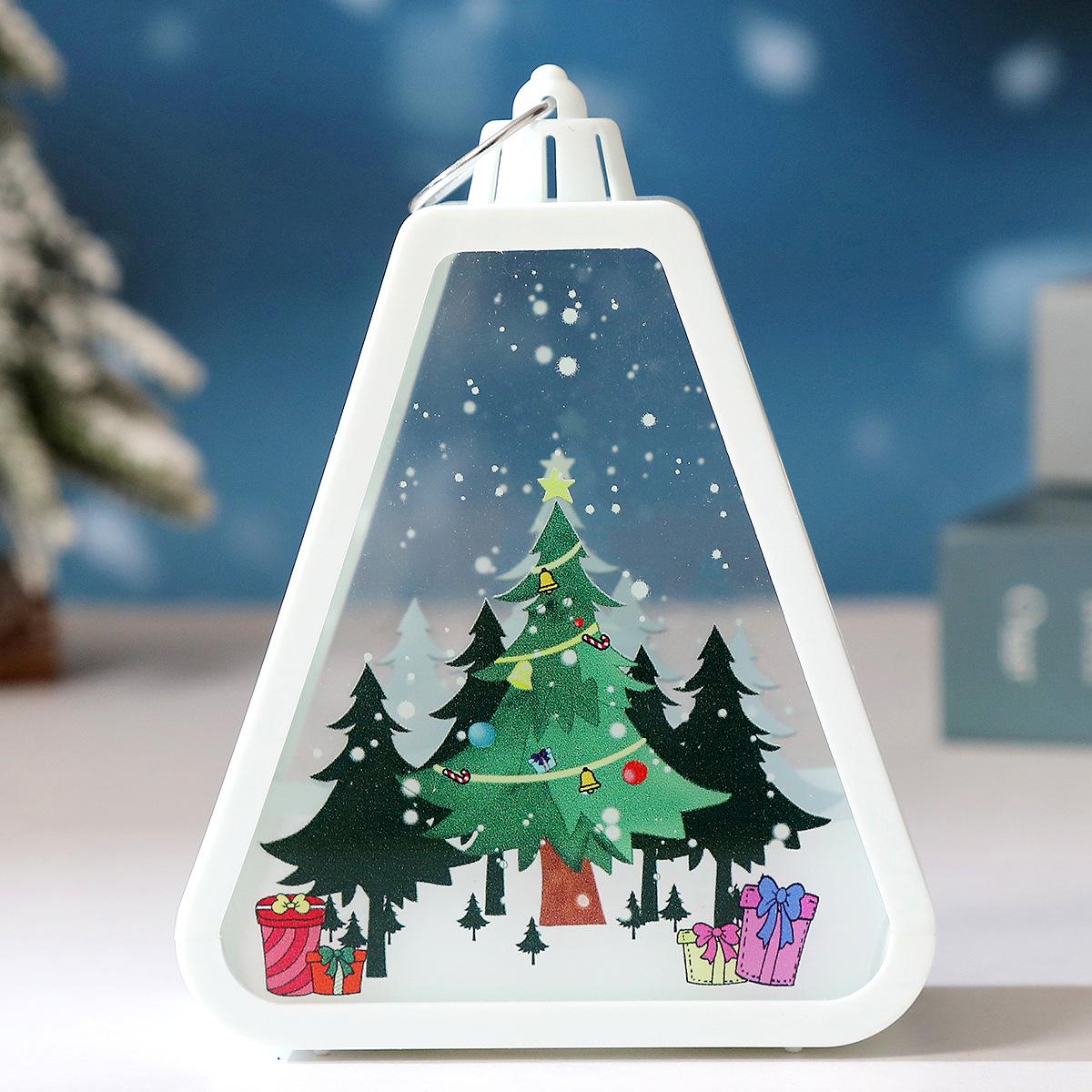 

13cm/5.12in Christmas Night Light Plastics Lamp Box Old Man Snowman Sleigh Tree Peripherals Bedroom Desktop Decoration Gift Toys