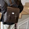 College Style Versatile Temperament Backpack Bag 2025 Fashion Embossed New Retro Women's Commuting Class Small Bag