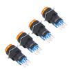 25Pcs Button Switch Momentary Self Locking 8 Pin 16mm Round with Light 12V for ControlYellow