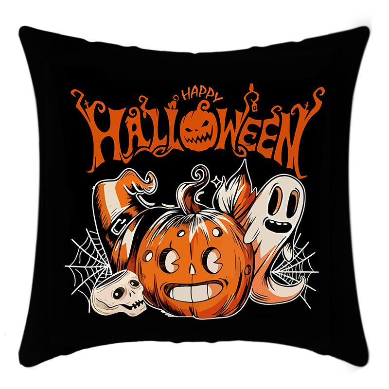 Halloween Pillow Home Pumpkin Cat Ghost Hat Striped Sofa Decoration Pillow Case