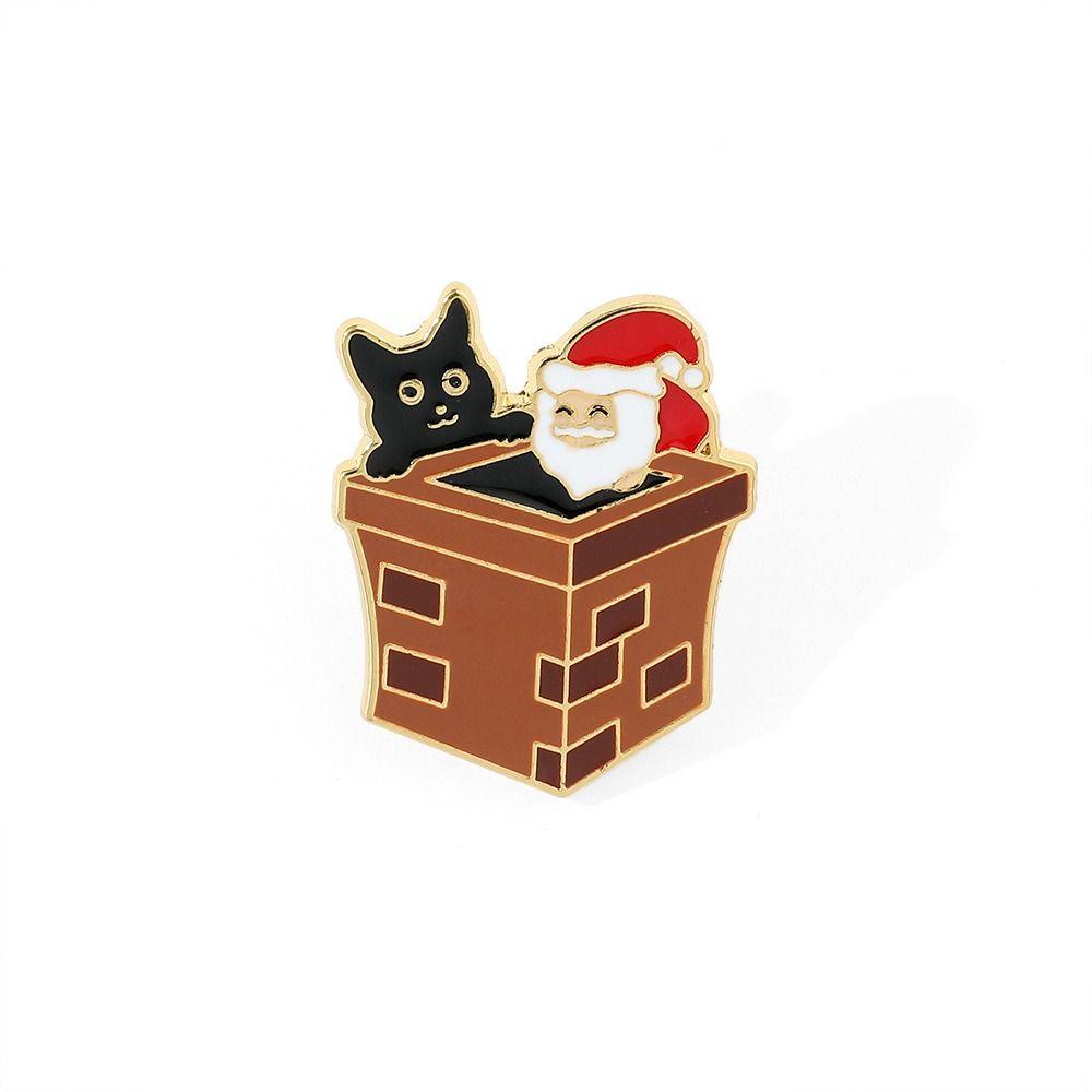 Christmas Tree Santa Claus Enamel Pins Cartoon Dripping Oil Lapel Pin Christmas Brooch  Daily