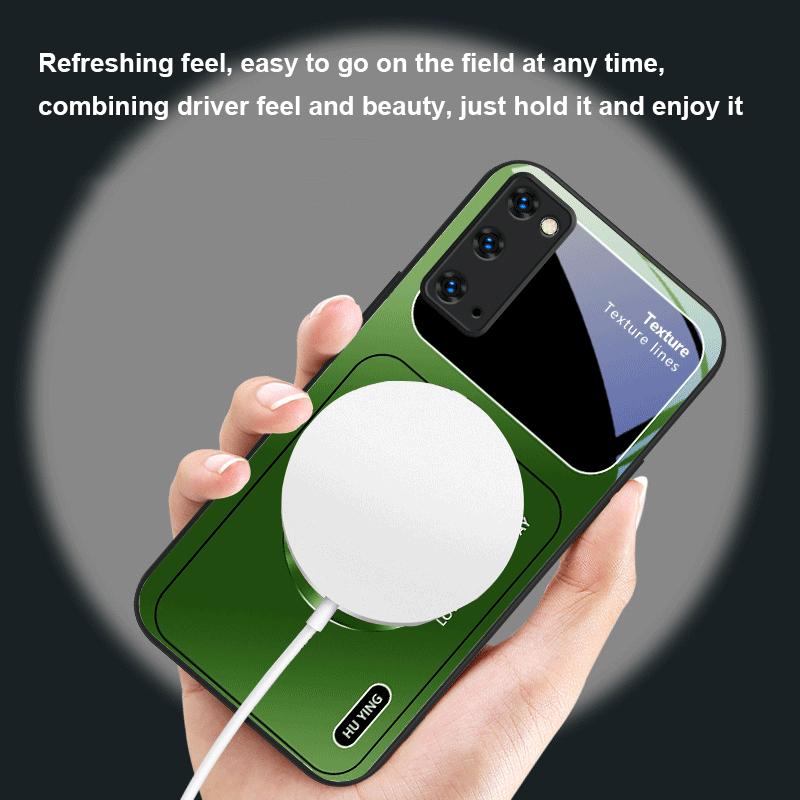 Silver circle apple icon For Samsung S25 S25 Edge S25Ultra S8 9 10 20 S21 Pro 22 Plus S23 FE S24 Ultra Magsafe Glass Phone Case