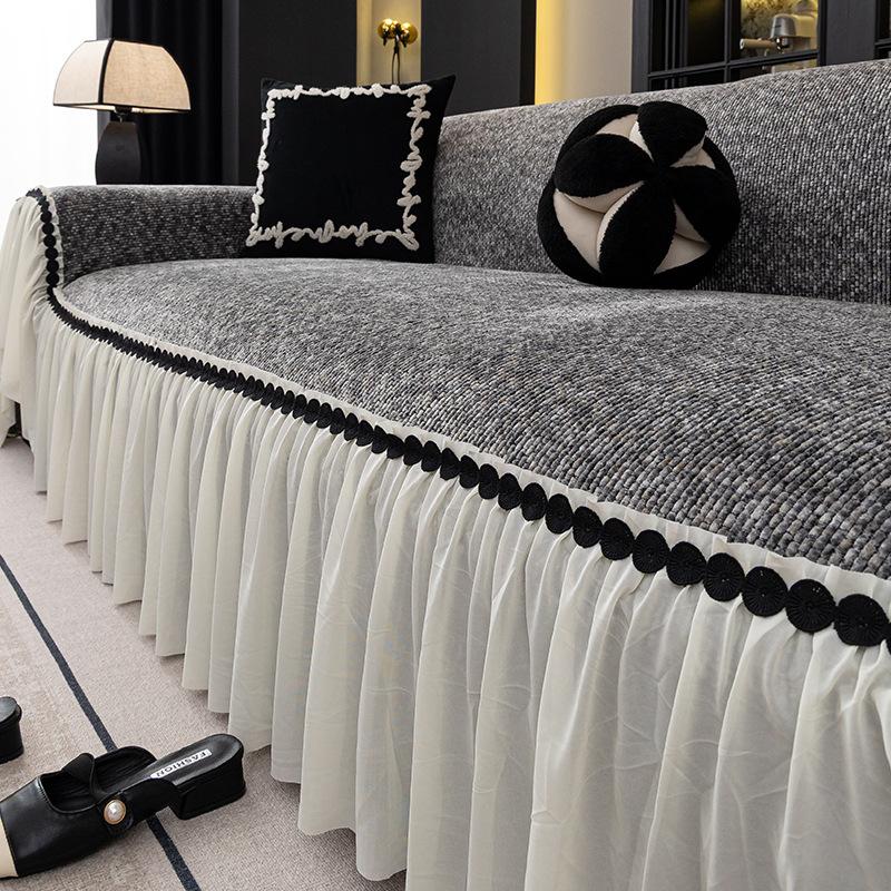French skirt sofa cover 2025 new four-season universal high-end seat cushion, an all-inclusive anti-cat scratch blanket