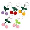 Multipurpose Knitted Cherry Charm Pendant Handmade Yarn Decoration for Keychains and Bags Soft and Unique Designs