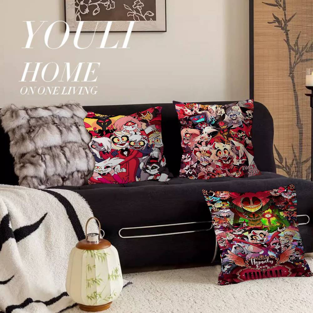 Cartoon H-Hazbin H-Hotels Pillow Gifts Home Office Furnishings Bedroom Sofa Car Cushion Cover Case 45x45cm