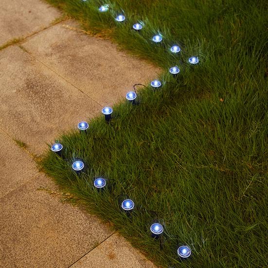 15 Pcs Mini Solar Ground Lights LED Flat Landscape Lighting Waterproof
