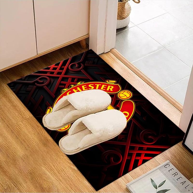 Manchester United Crest Rug Game Carpet, Floor Mat for Bedroom Living Room Entryway Rug, Home Decor Idea Gift for Christmas birthday
