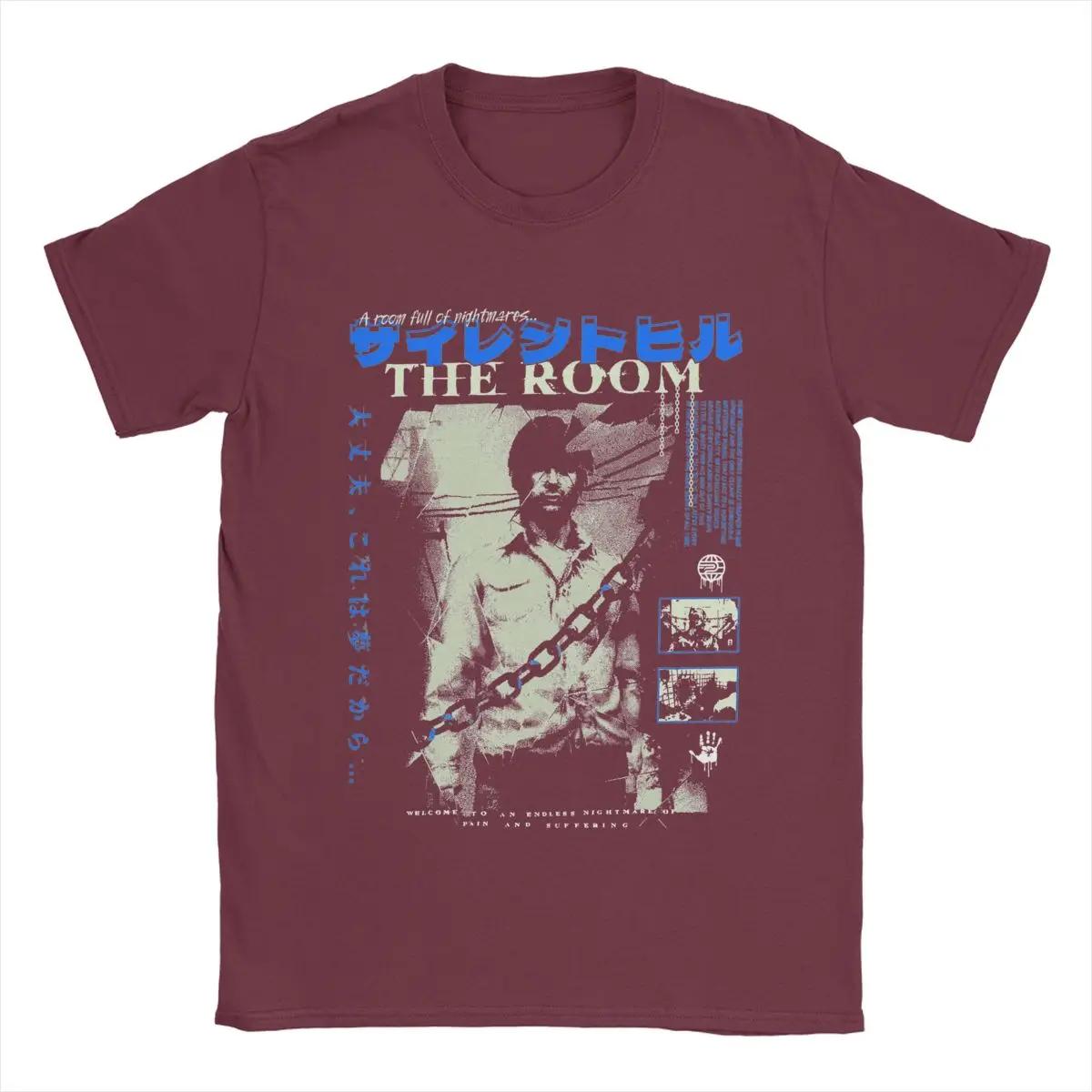 

Мужские футболки Silent Hill The Room Cool Pure Cotton Tees Футболки с коротким рукавом Футболки с круглым вырезом Одежда Уникальная XXXXXL бордовый