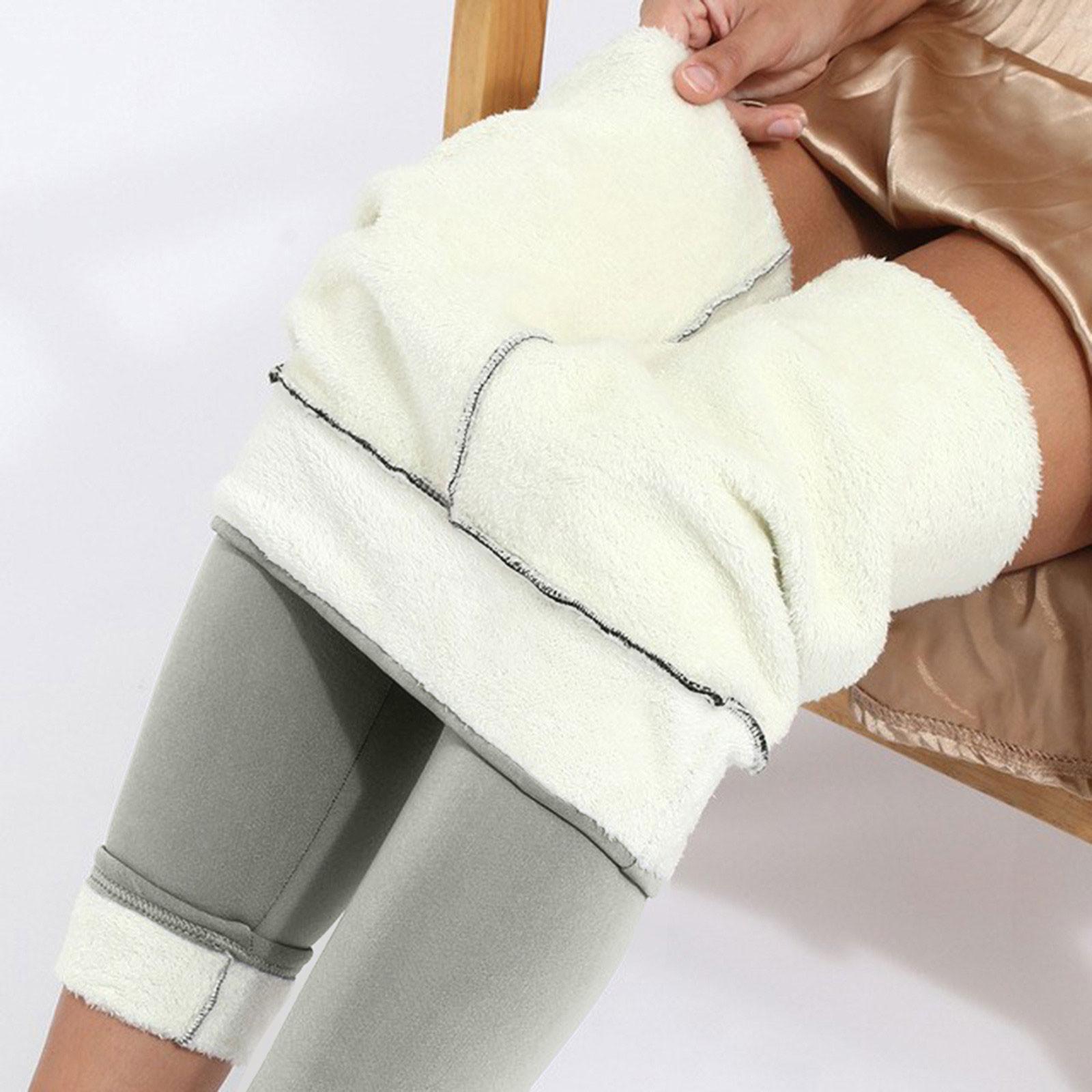 

Женские модные однотонные брюки с утолщенной подкладкой, узкие брюки с высокой талией, теплые брюки S