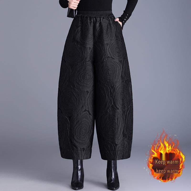 

Женские осенне-зимние брюки-клеш с жаккардовым тиснением 4XL