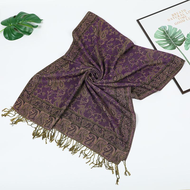New women's jacquard long towel with shawl cashew nut summer sunscreen shawl scarf autumn and winter long towel
