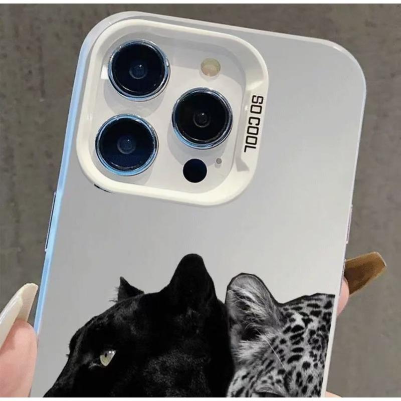 Panther And Leopard Print Hard Frosted Protective Phone Case For Apple Iphone