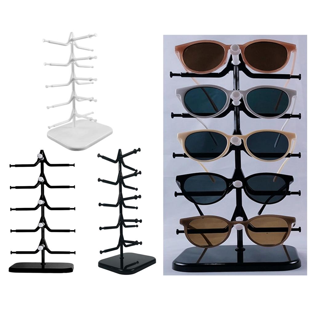Eyeglass Display Stand Five Layer Plastic Rack Case for Retail Store Glasses Organizer and Tabletop Counter