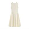 Elegant Three-Dimensional Beaded Floral Waist-Hugging Sleeveless Summer Dress for Women