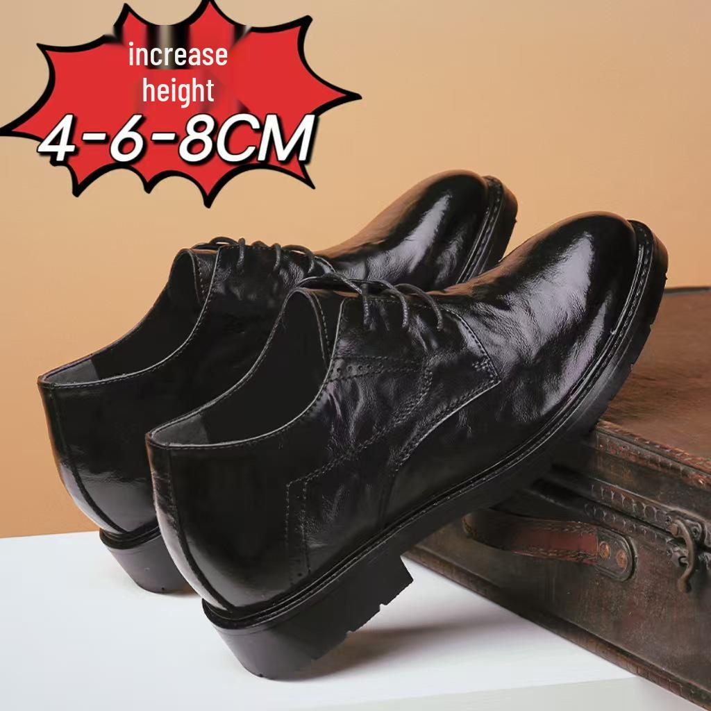 Men s 2023 Summer Leather Shoes: Height-Increasing 8cm Formal & Casual Style for Weddings and Business 40