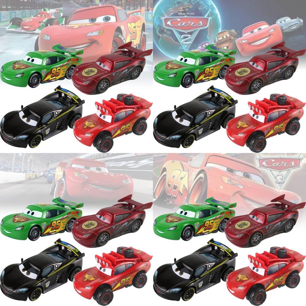 Alloy Racing Car Toy Collection Featuring Mater Orange Bad Guy And Lightning Mcqueen