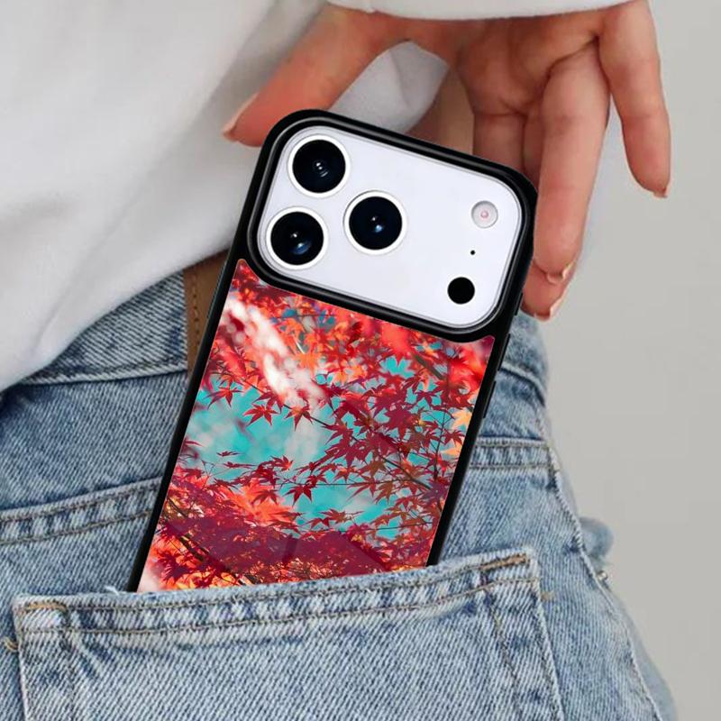 Autumn Tree Leaves Phone Case for iPhone 16e 15 14 13 12 17 Pro Max Plus Air 17pro Cover Coque