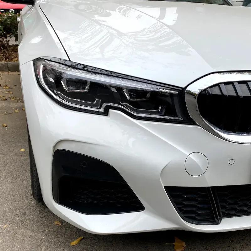 For BMW 3 Series G20 320i 325i 330i + Car Front Headlight Eyebrow Eyelids Stickers Body Kit Tuning