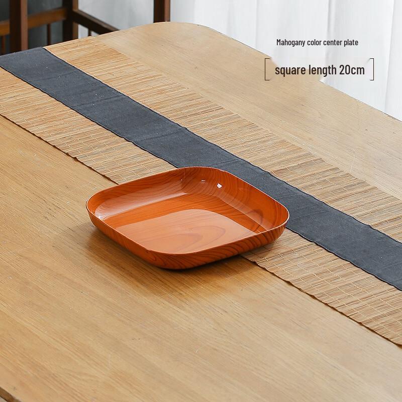Japanese Style Wood Grain Plastic Snack Plate