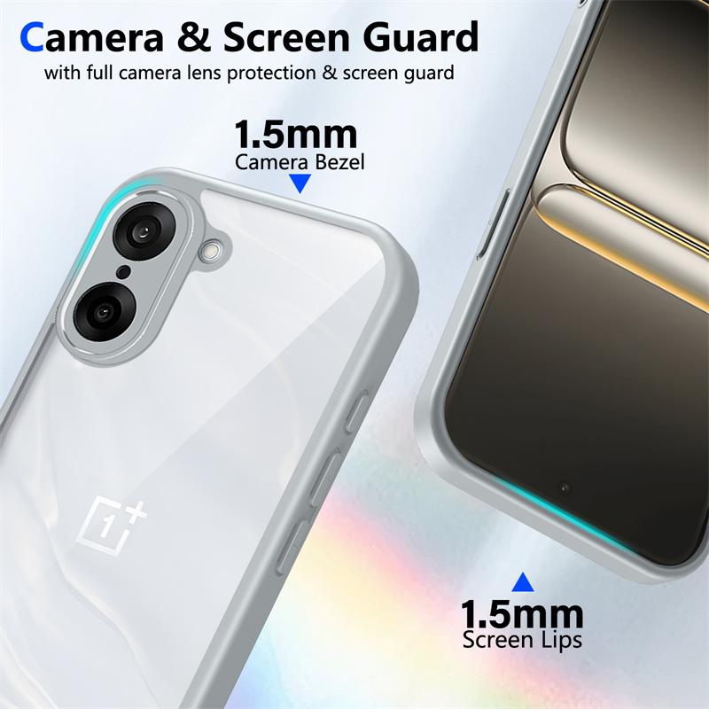 OnePlus Nord CE5 CPH2719 Case Shockproof Silicone TPU Bumper with Clear Back Hard Cover Phone Case for OnePlus Nord CE 5 CPH2719