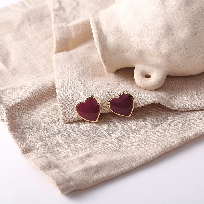 French Retro Romantic Zircon Heart Bow Pendant Dangle Earrings 2026 Fashion Jewelry Wedding Party Luxury Accessories For Women's