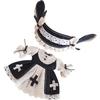 HIGHAWK Obitsu 11 OB11 Size Outfit with Hair Accessory for 11cm Body, Obitsu Doll Skirt, Obitsu Clothes, One-Piece Dress, Cute 2-Piece Set (Black)