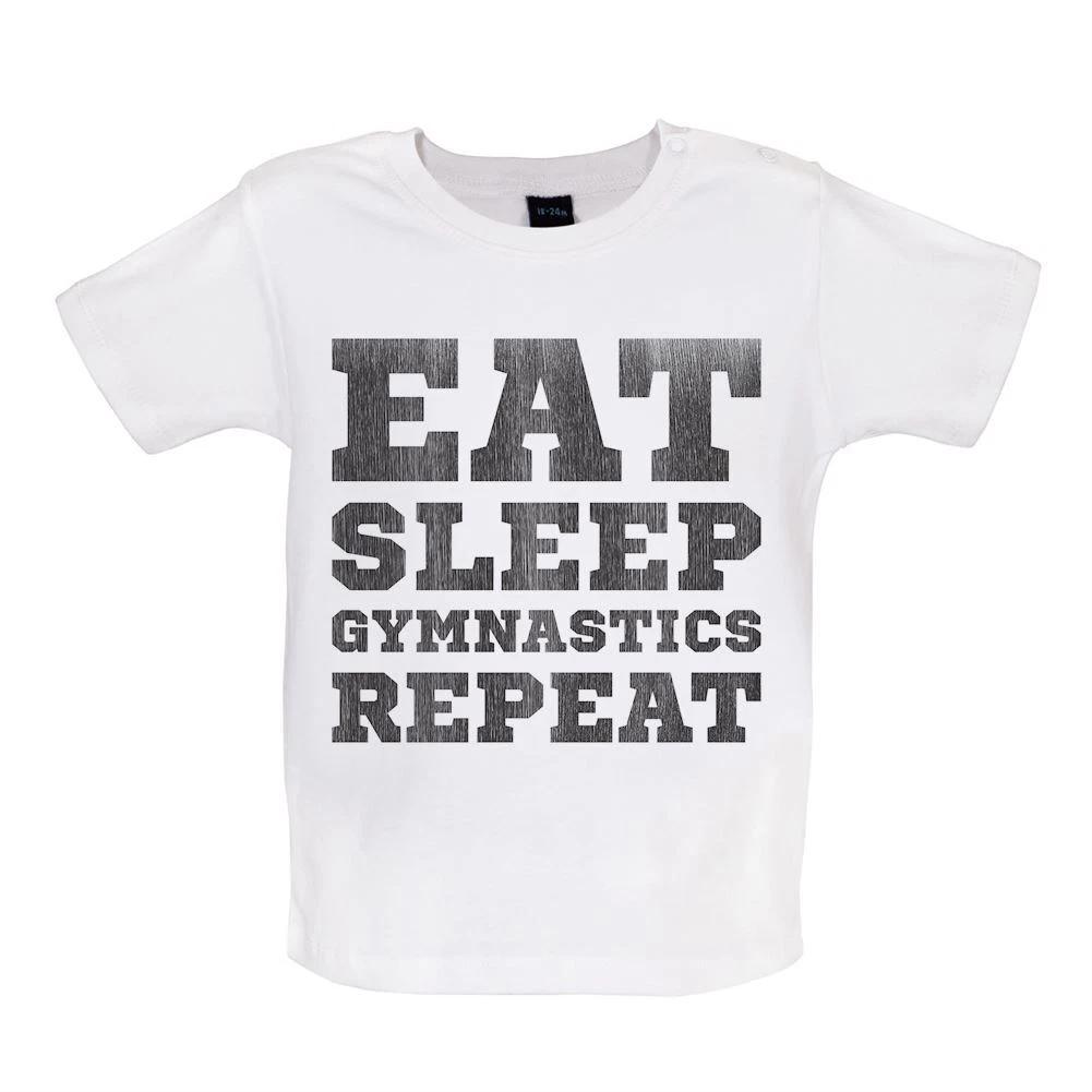 Eat Sleep Gymnastics Repeat - Baby T-Shirt / Babygrow - Gymnast Acrobatic Floor 100